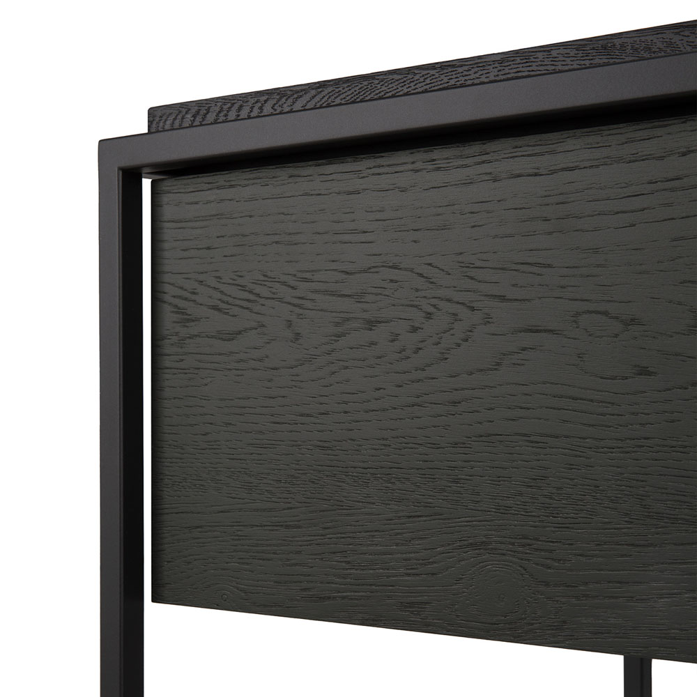 Monolit Bedside Table - Black Oak/Black
