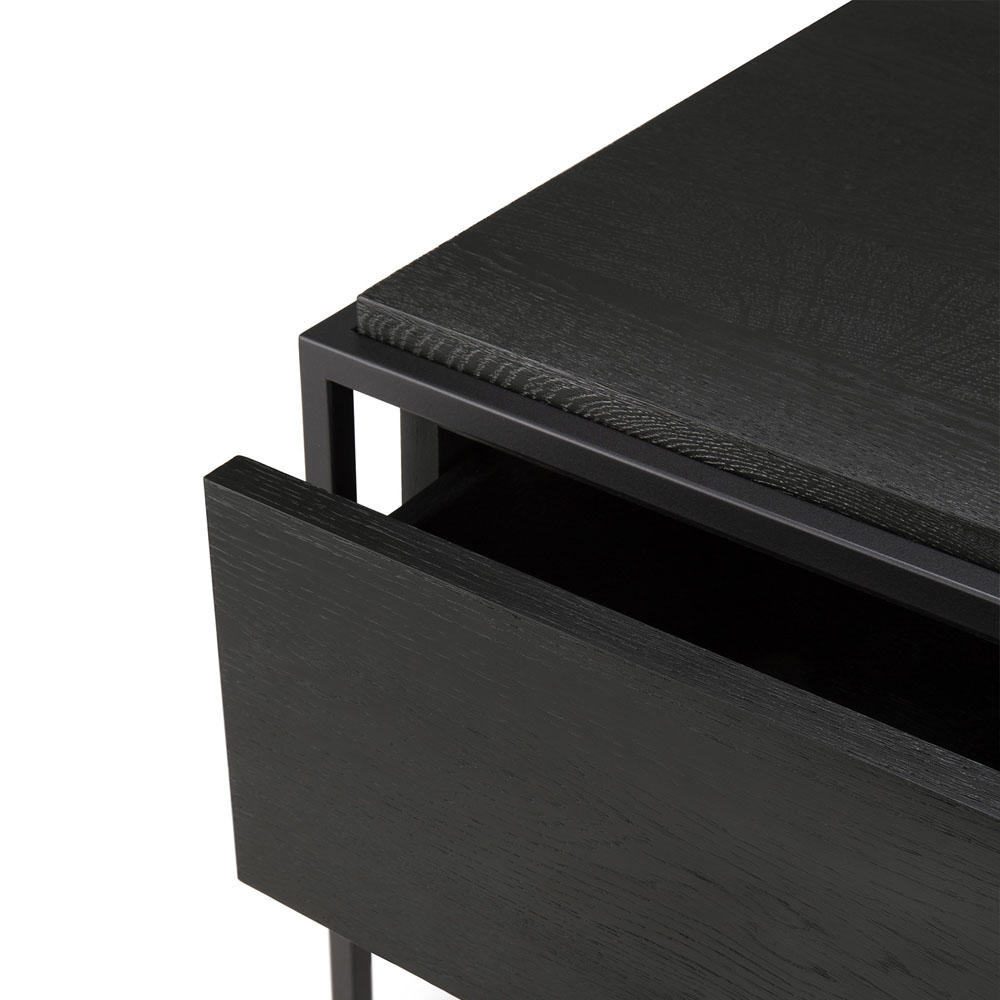 Monolit Bedside Table - Black Oak/Black