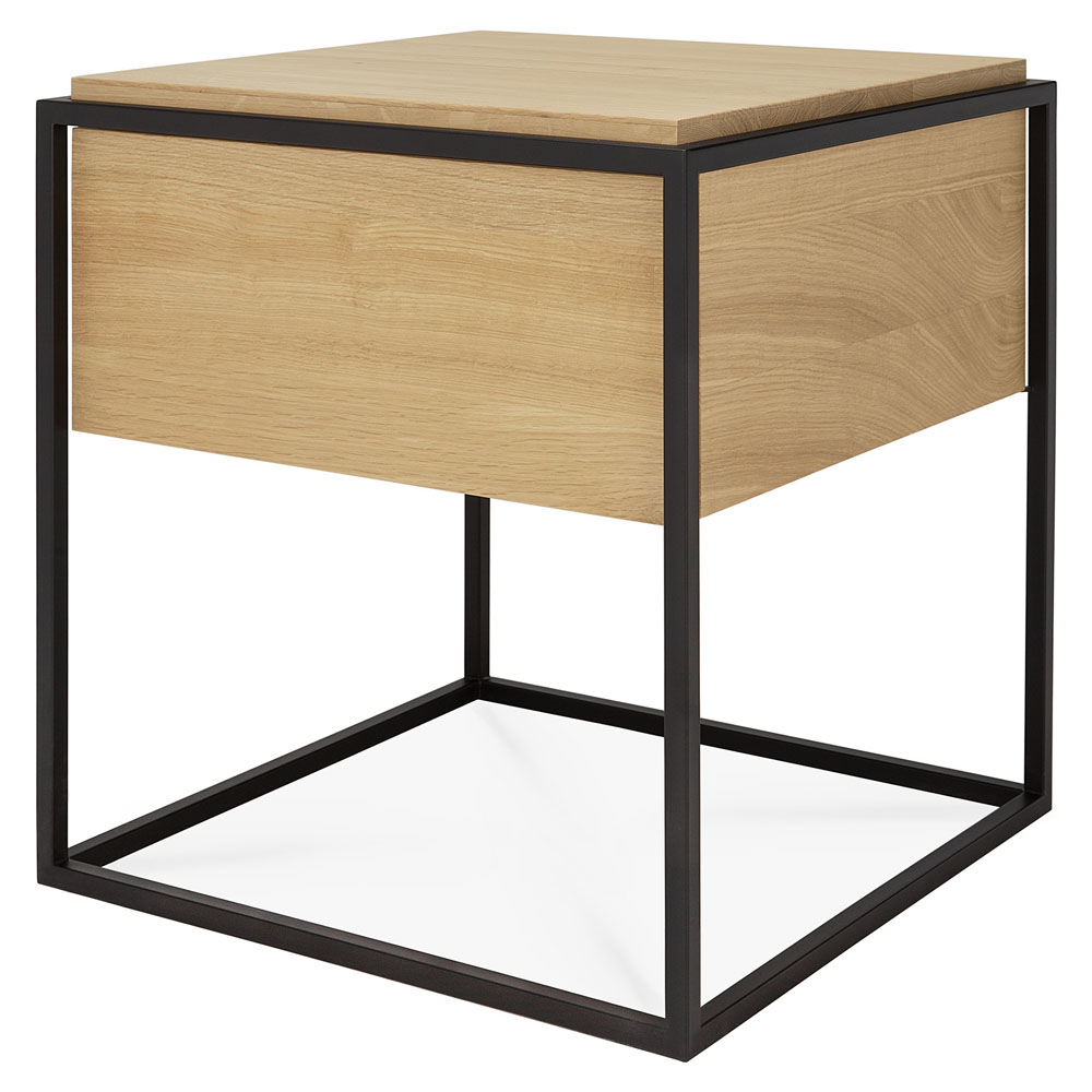 Monolit Bedside Table - Oak/Black