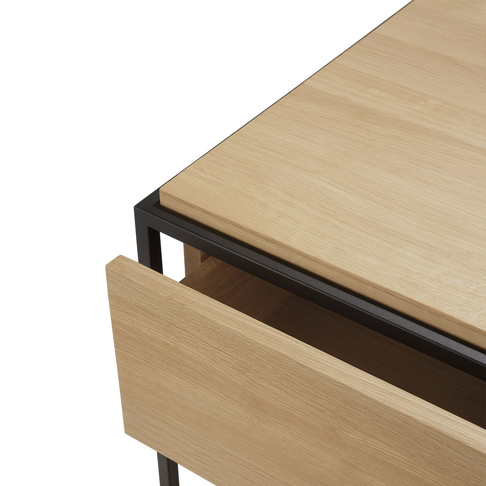 Monolit Bedside Table - Oak/Black