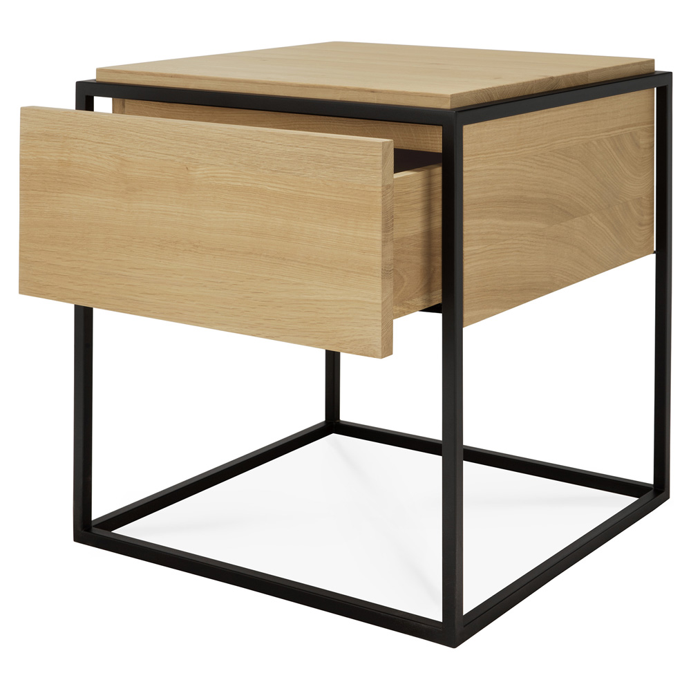 Monolit Bedside Table - Oak/Black