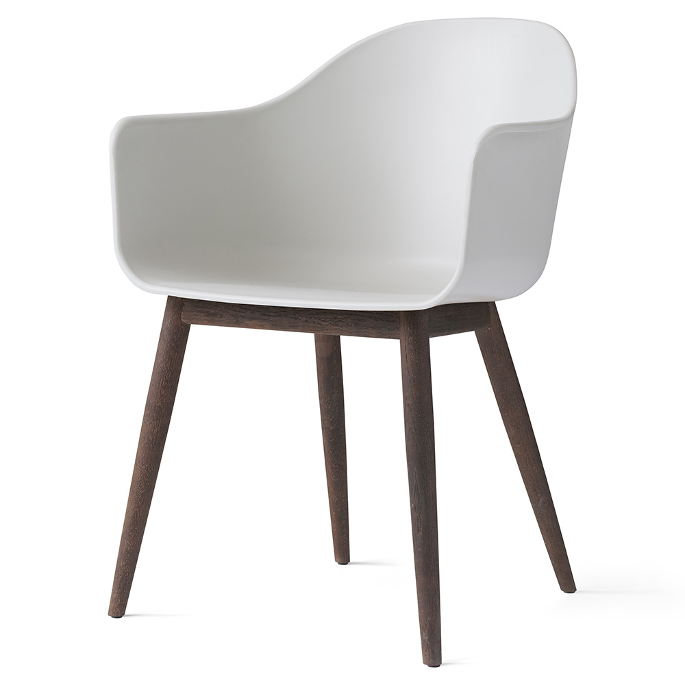 Harbour Dining Chair - White, Dark Oak Base