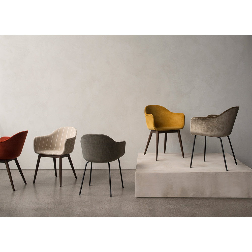 Harbour Dining Chair - White, Dark Oak Base