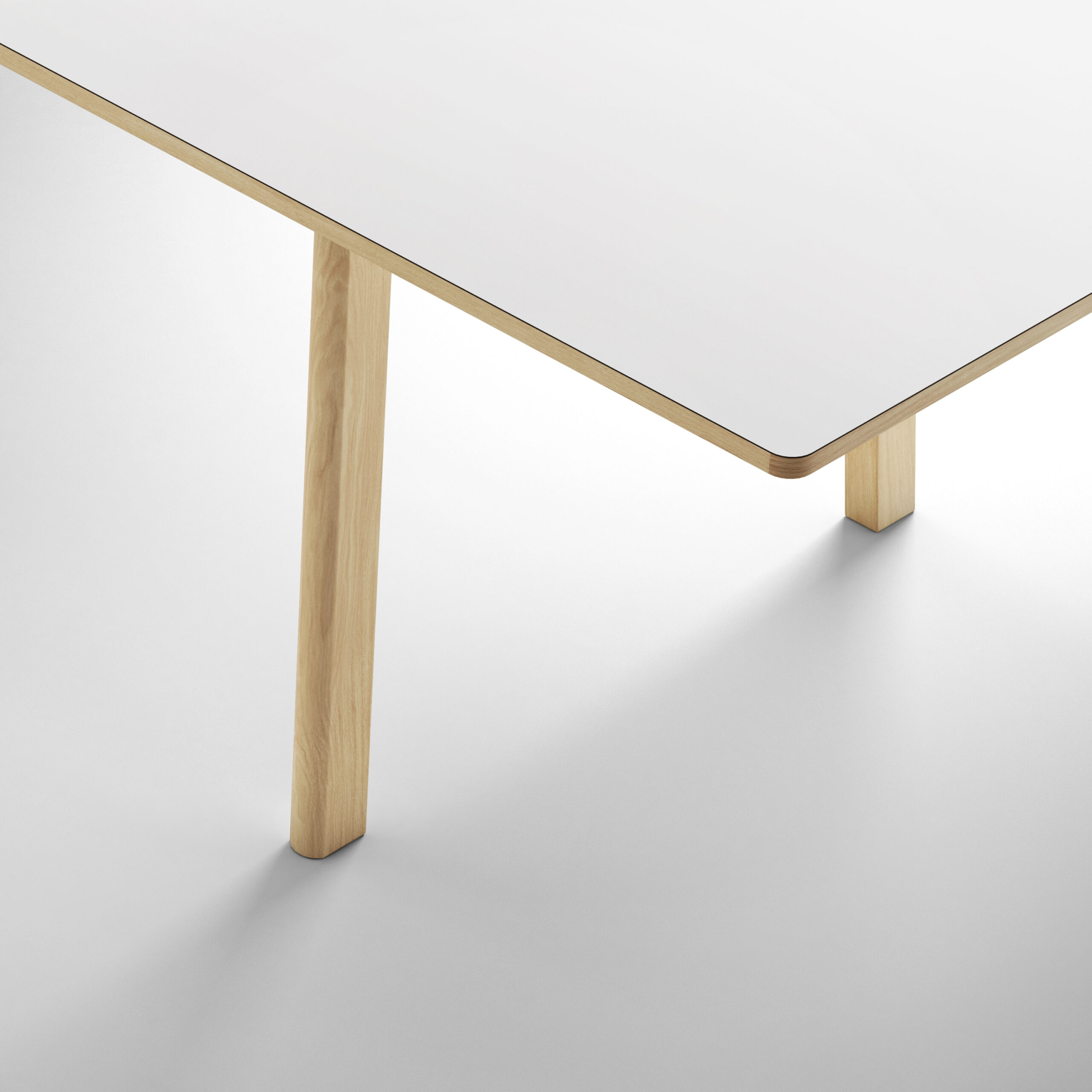 Ana Extendable Dining Table - White Laminate Top, Soap Oak