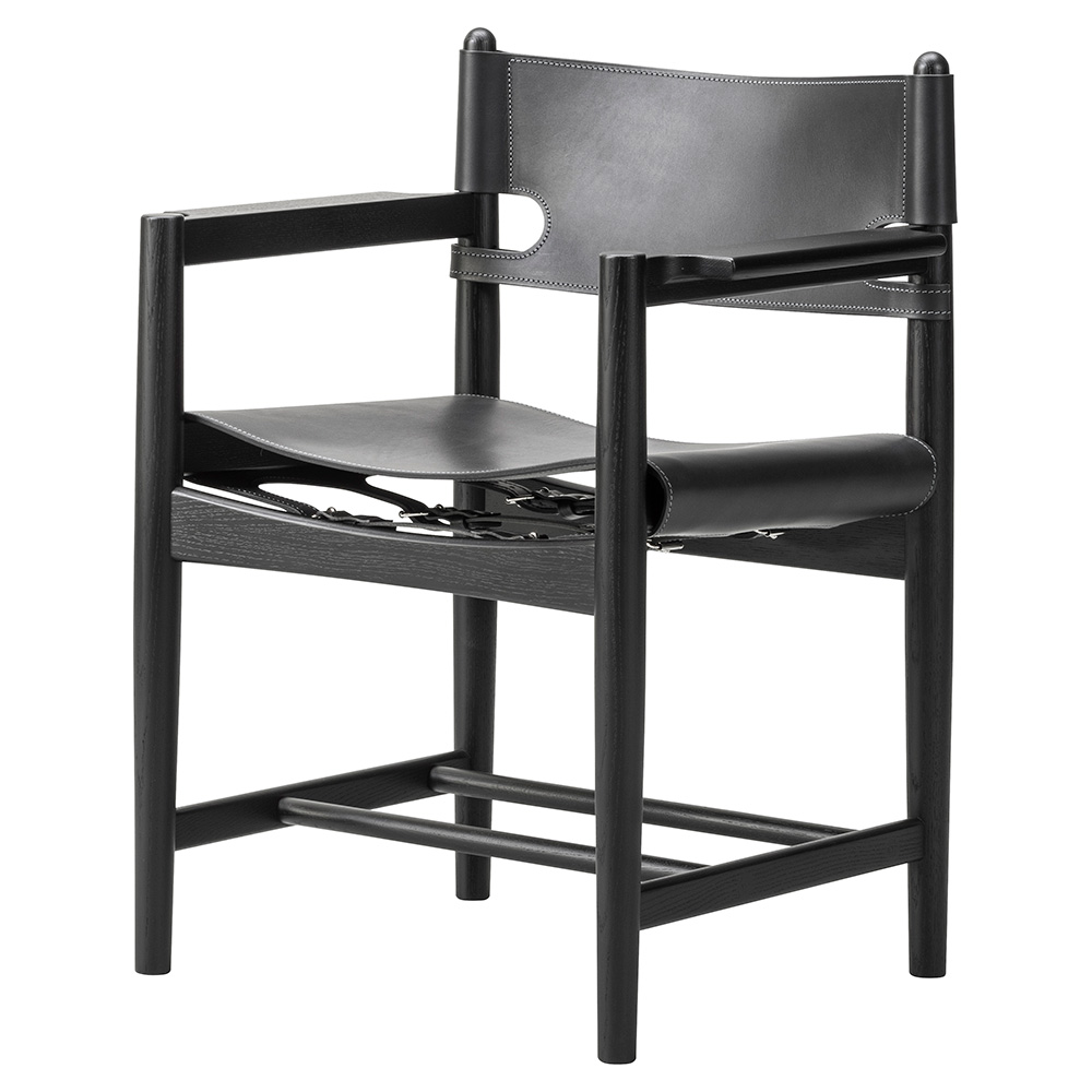 The Spanish Armchair - Black Leather