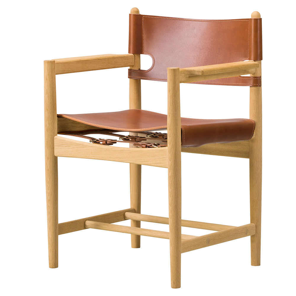 The Spanish Armchair - Cognac Saddle Leather, Oak Oiled