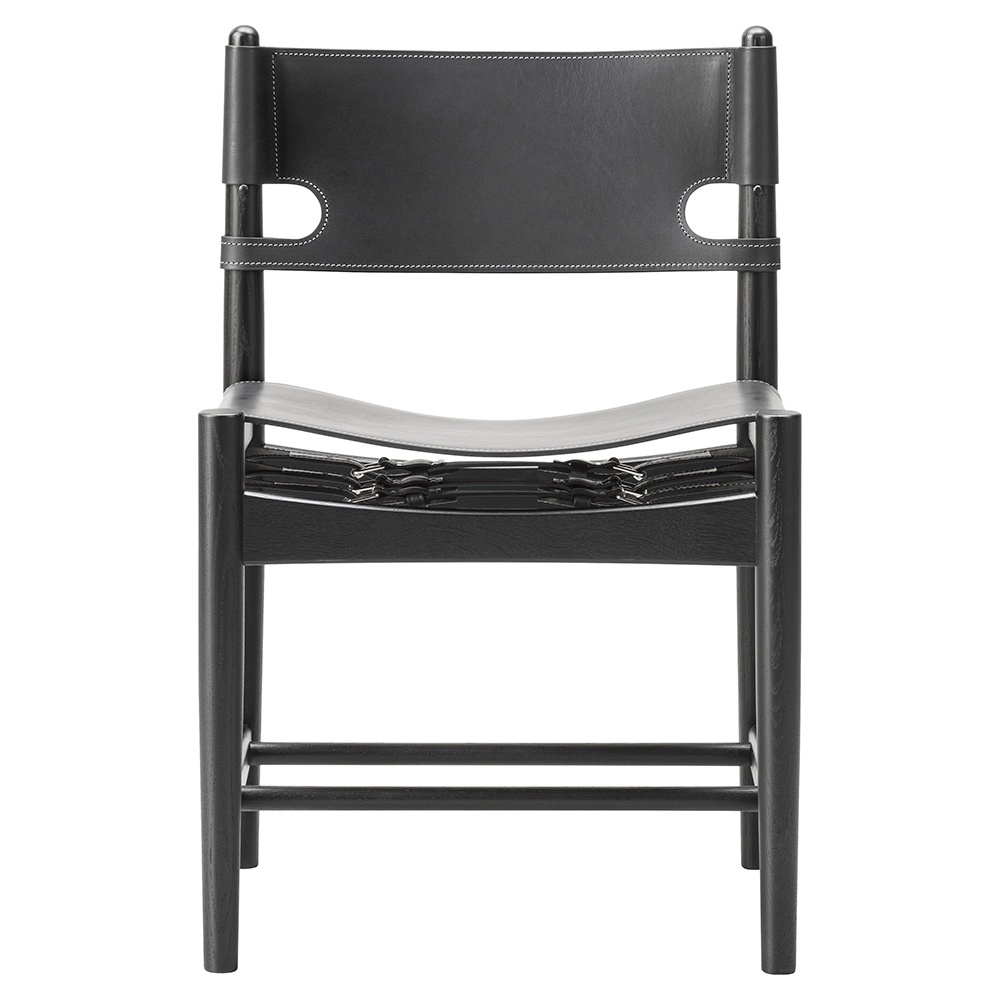 The Spanish Dining Chair - Black Leather