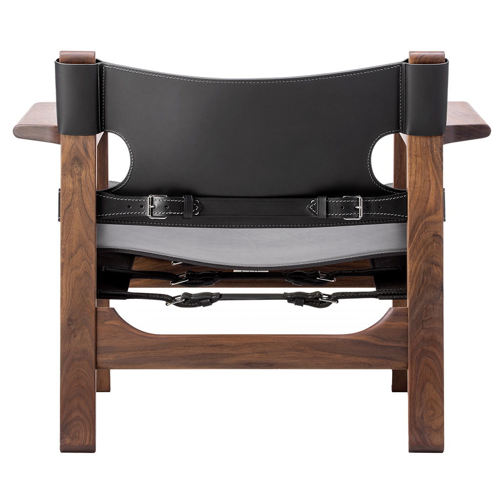 The Spanish Lounge Chair - Black Saddle Leather, Walnut Oiled
