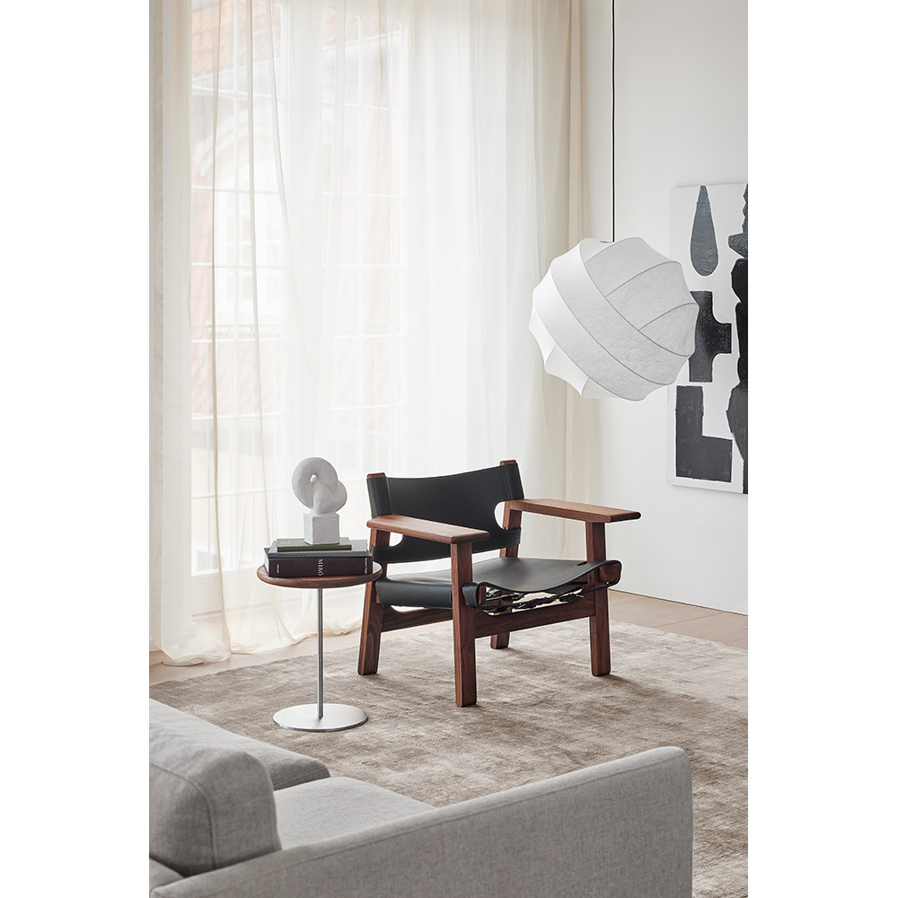 The Spanish Lounge Chair - Black Saddle Leather, Walnut Oiled