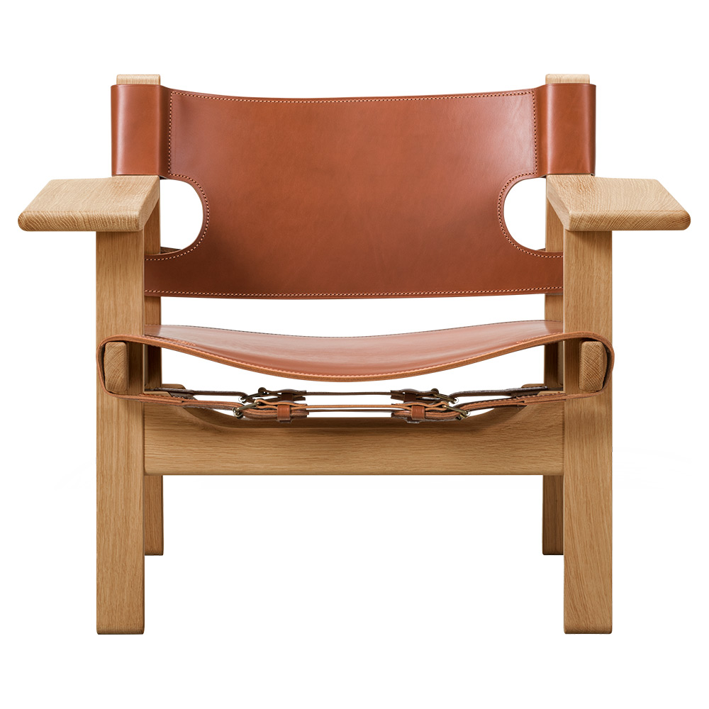 The Spanish Lounge Chair - Cognac Saddle Leather, Oak Oiled