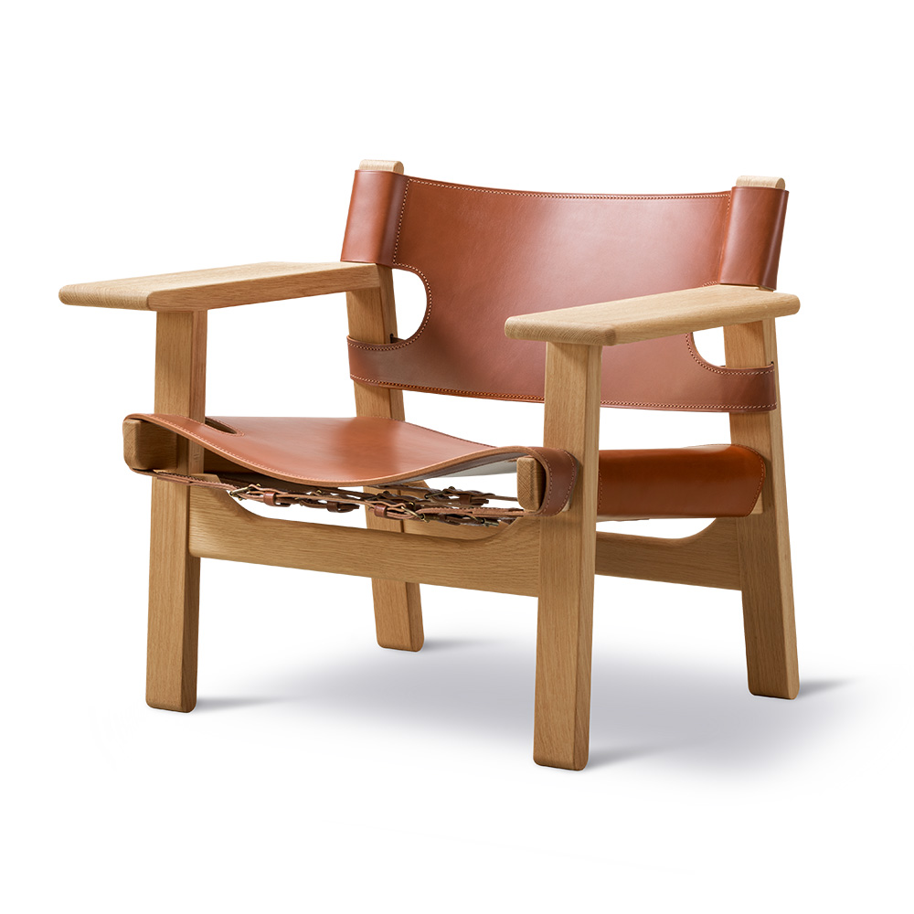 The Spanish Lounge Chair - Cognac Saddle Leather, Oak Oiled