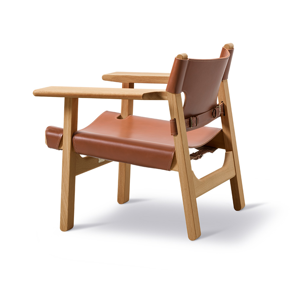 The Spanish Lounge Chair - Cognac Saddle Leather, Oak Oiled