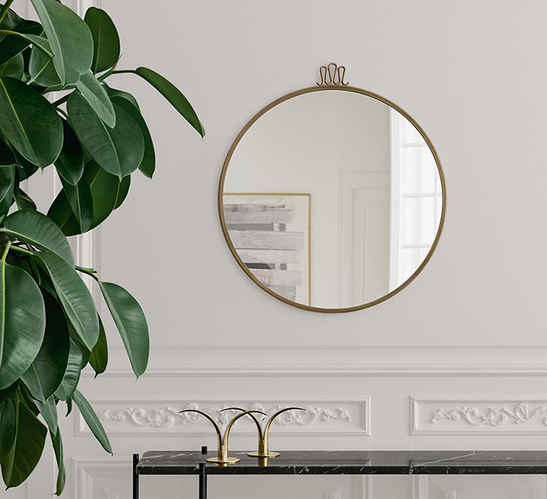 Randaccio Antique Brass Round Mirror | Rouse Home