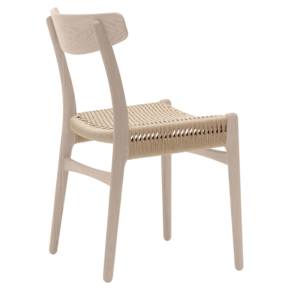 Ch23 Dining Chair Natural Paper Cord Oak Soap 3 | Rouse Home