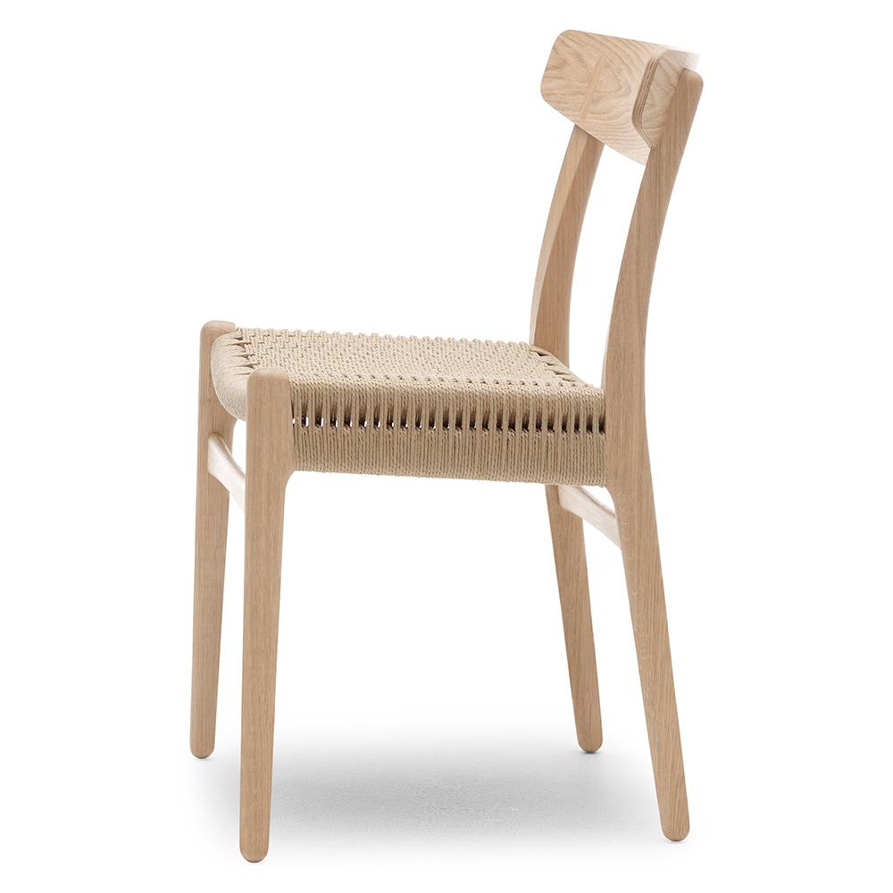 Ch23 Dining Chair Natural Paper Cord White Oil Oak 2 | Rouse Home