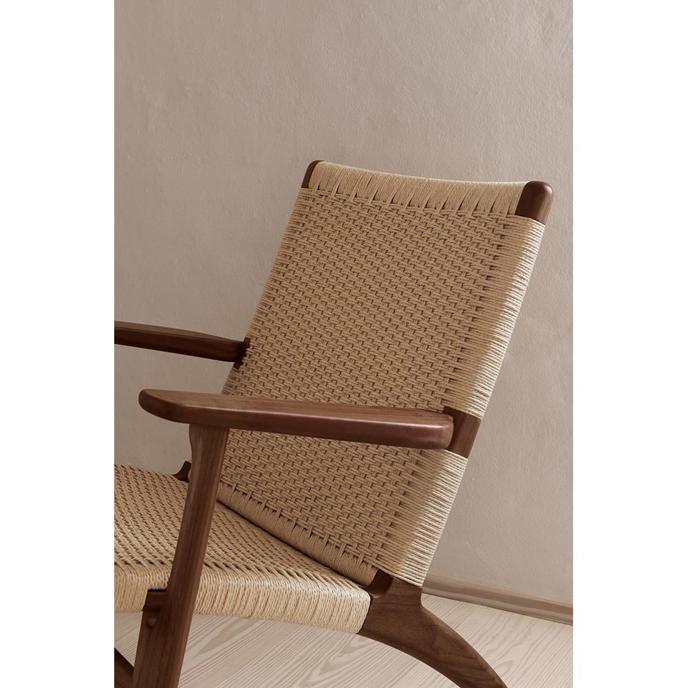 Ch25 Easy Lounge Chair Natural Paper Cord Walnut Oil 2 | Rouse Home