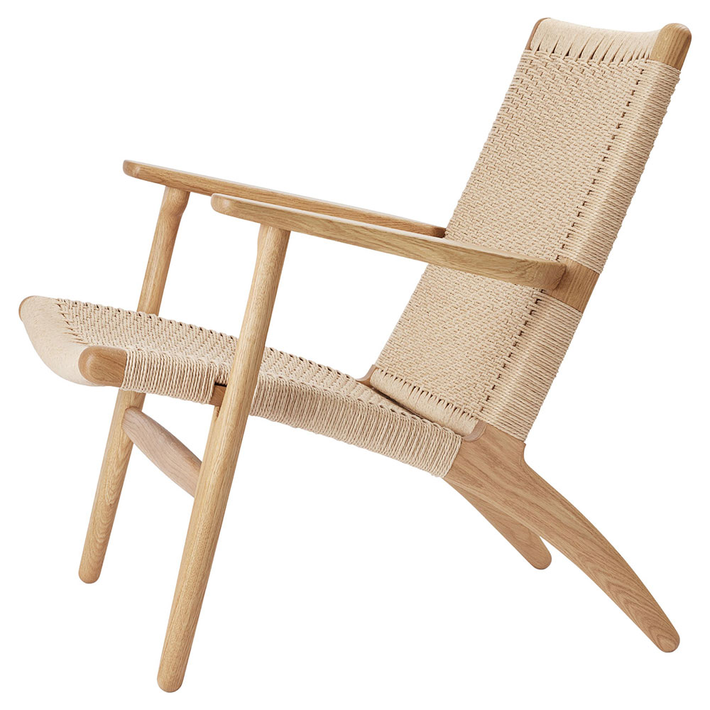 Ch25 Easy Chair Natural Paper Cord Oak Oil 2 | Rouse Home
