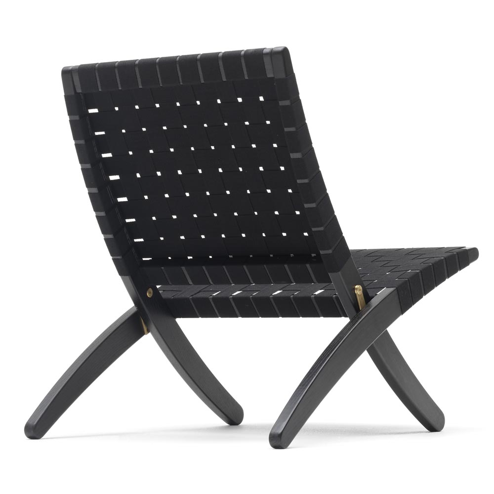 MG501 Cuba Chair - Black Cotton Webbing, Oak Black Painted