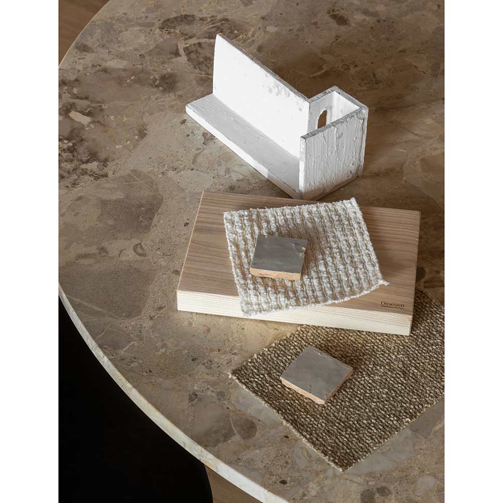 Androgyne Round Dining Table Natural Oak Kunis Breccia Stone Top 3 | Rouse Home