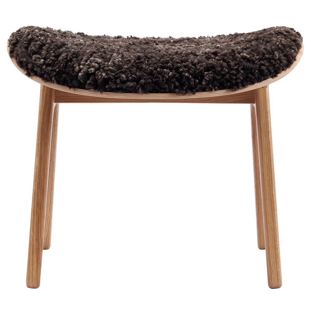 Elephant Top Upholstered Stool Sheepskin Espresso Light Smoked Frame 2 | Rouse Home