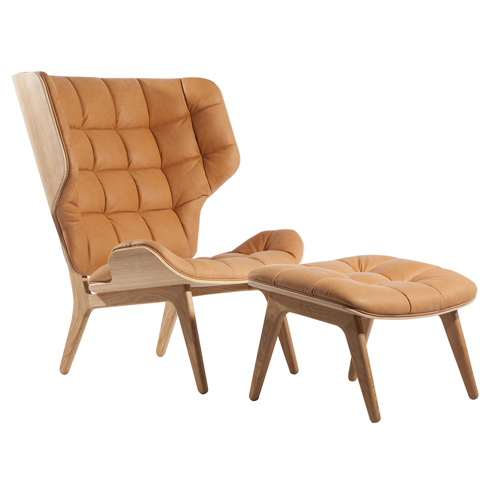Mammoth Lounge Chair Vintage Leather Cognac Natural Frame 02 | Rouse Home