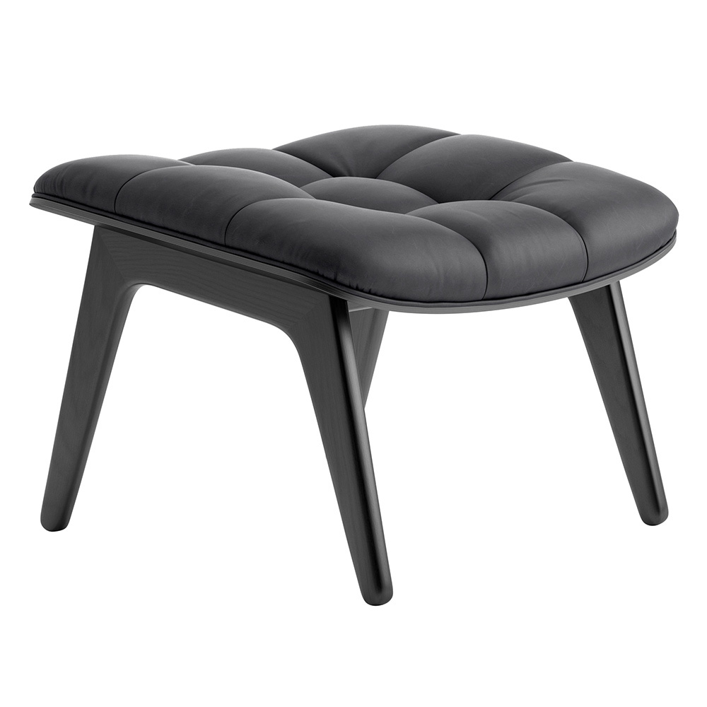 Mammoth Ottoman - Dunes Anthracite, Black Frame