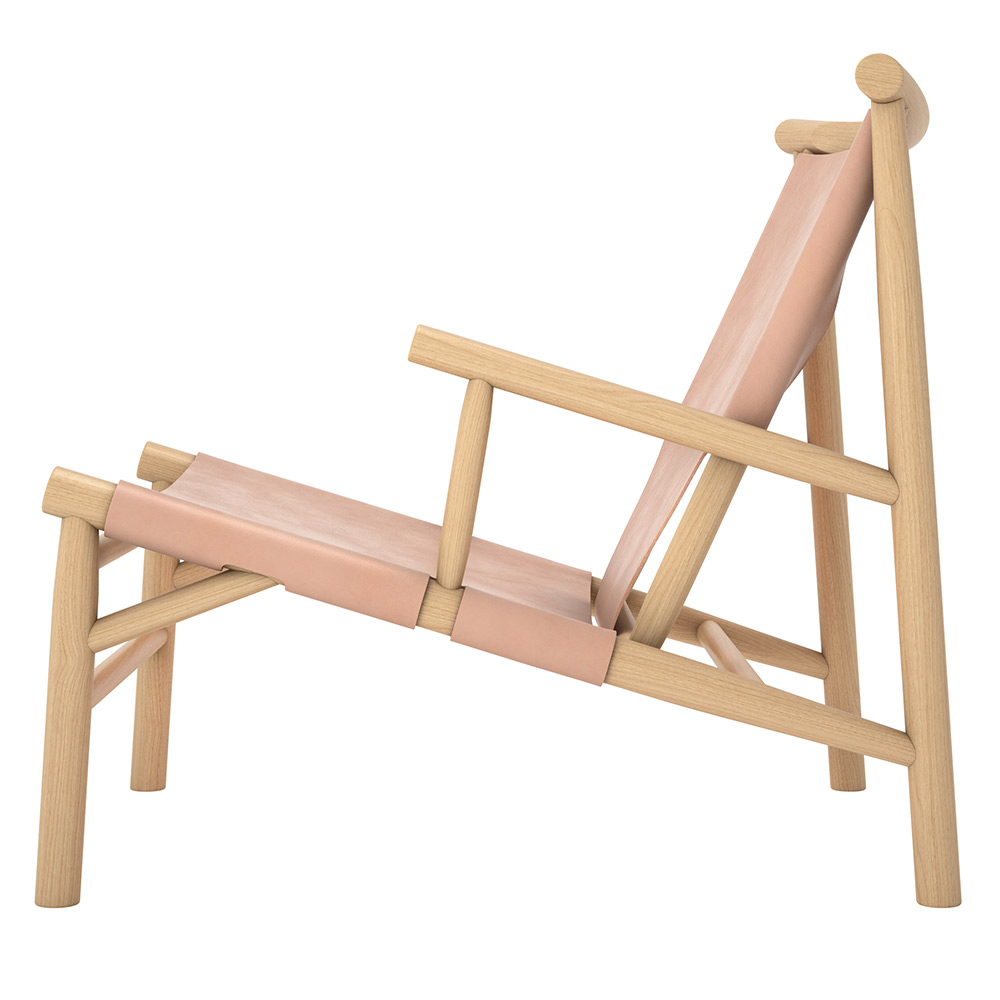 Samurai Lounge Chair - Natural Oak, Nature Leather