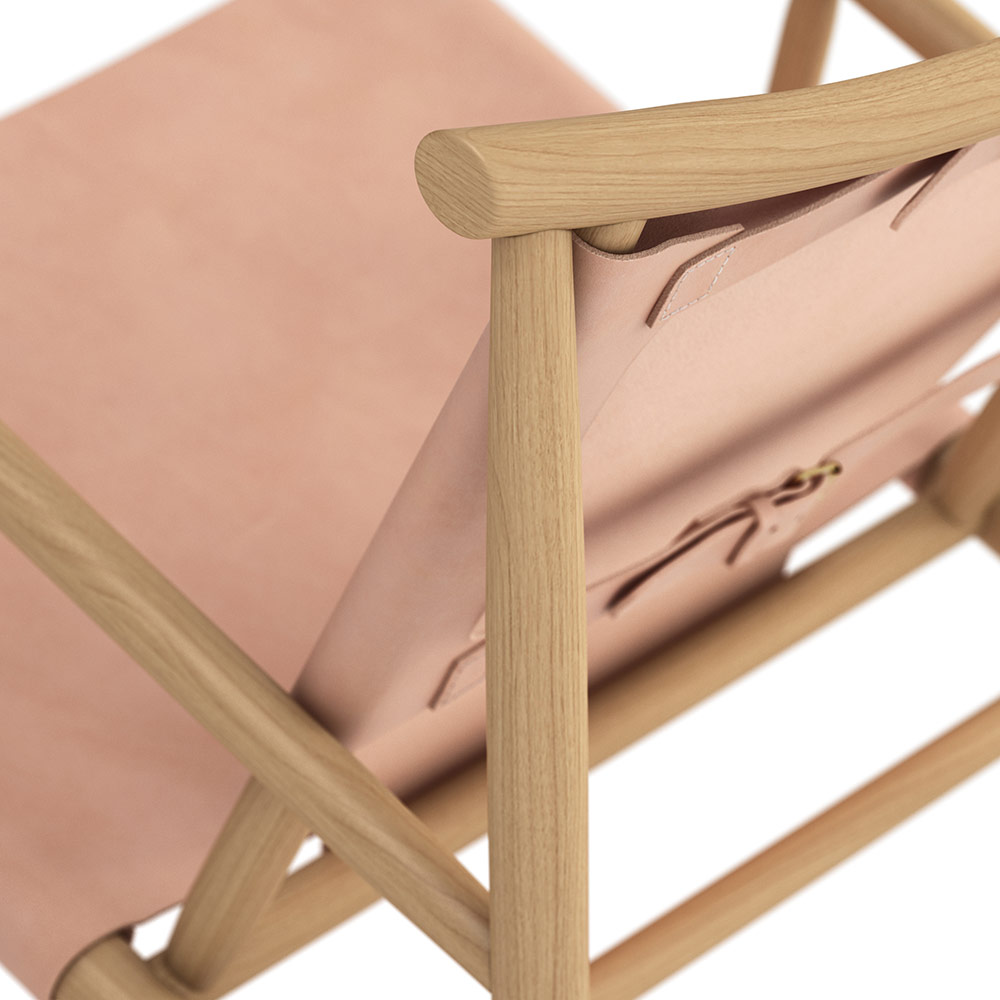 Samurai Lounge Chair - Natural Oak, Nature Leather