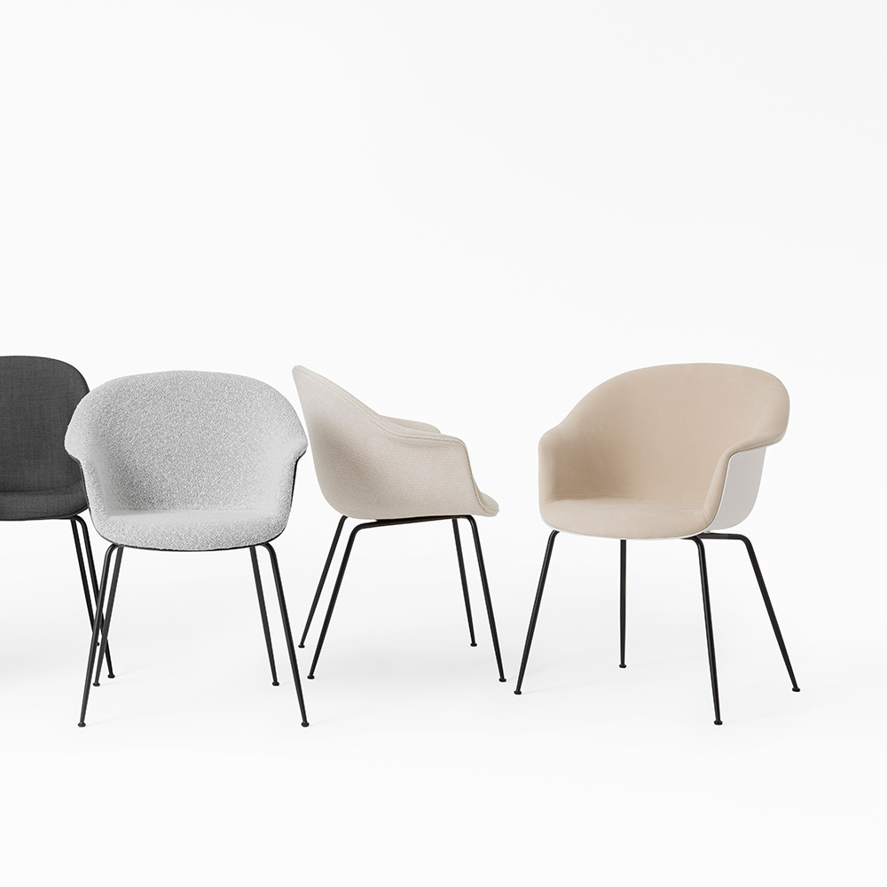 Bat Front Upholstered Dining Chair - Conic Base
