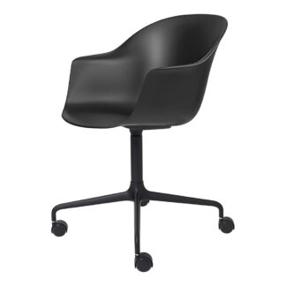 Bat Unupholstered Meeting Chair - Black Shell, 4-Star Base With Castors