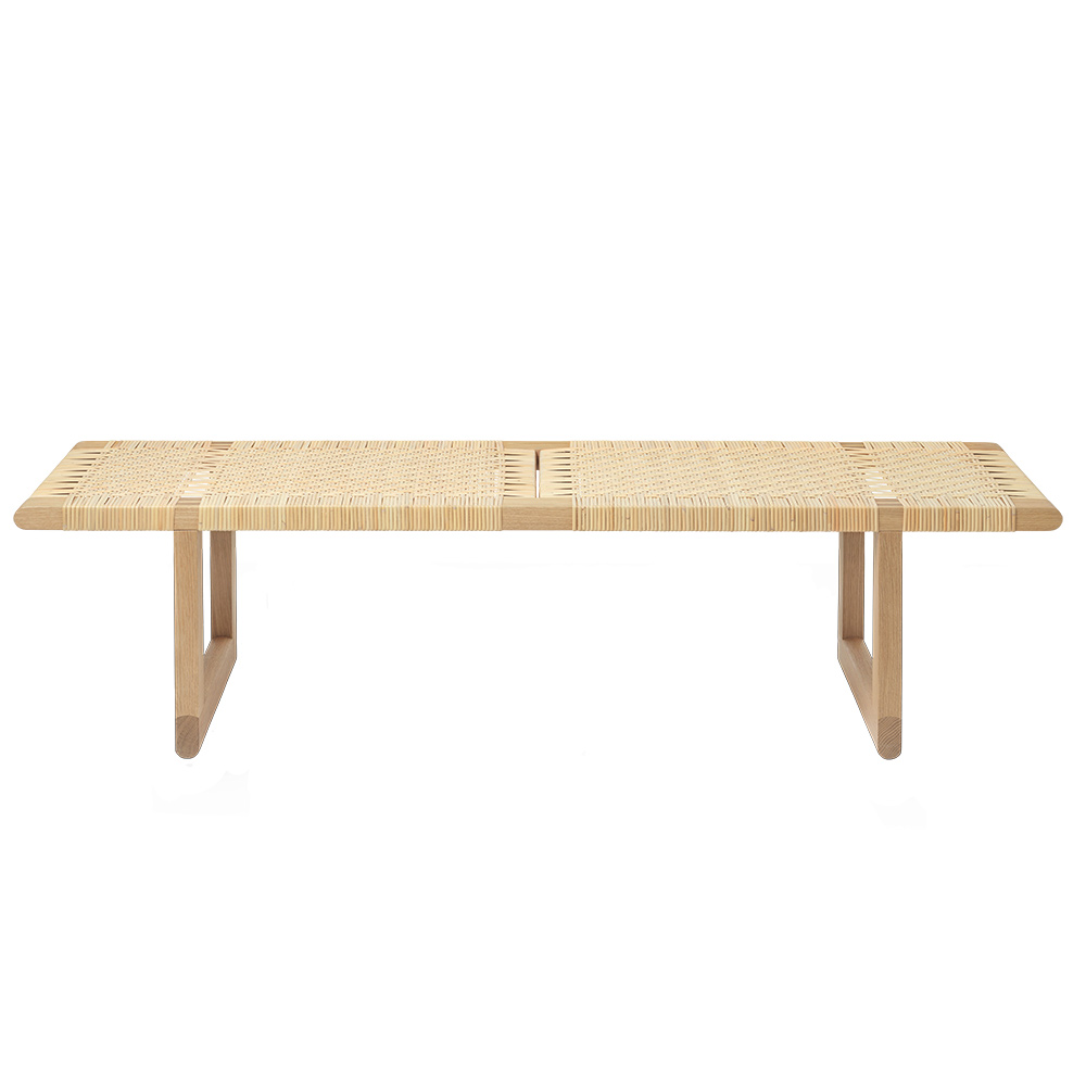 BM0488L Table Bench - Canework, Oak Oil