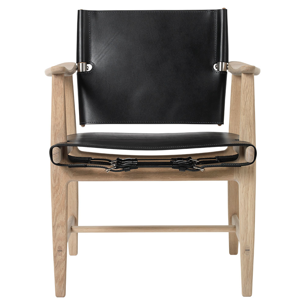 BM1106 Huntsman Dining Chair - Leather, Oak White Oil