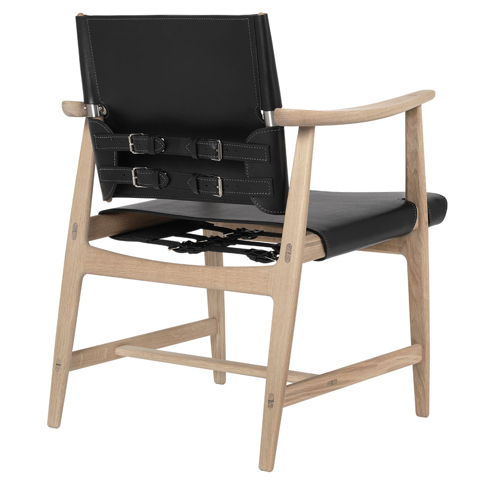 BM1106 Huntsman Dining Chair - Leather, Oak White Oil