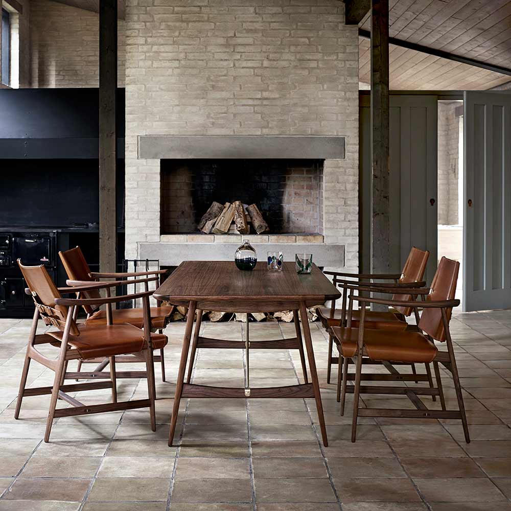 BM1106 Huntsman Dining Chair - Leather, Walnut Oil