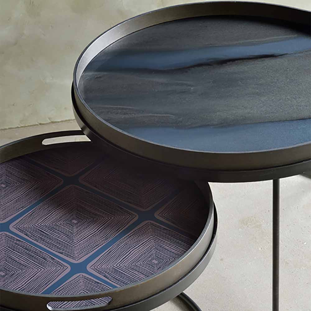 Graphite Organic Glass Tray - Round, Large