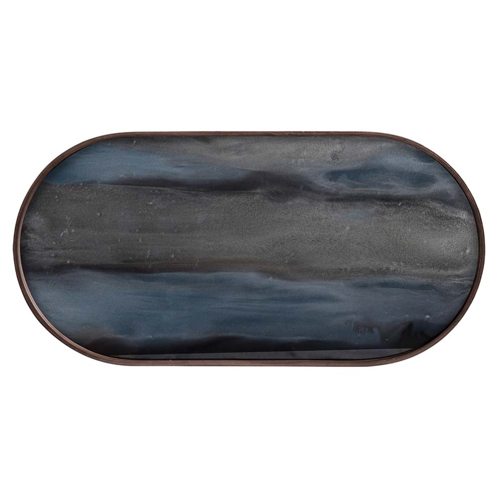 Graphite Organic Glass Tray - Oblong, Medium