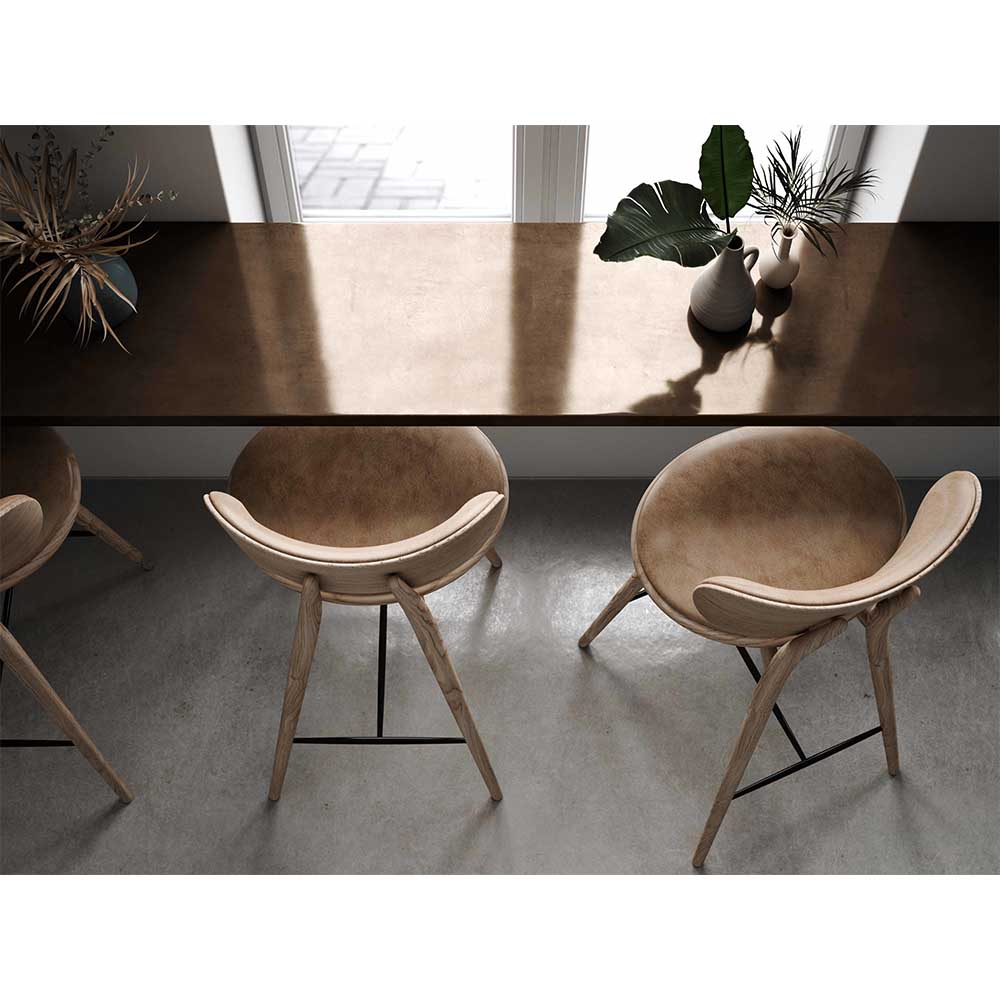 High Bar Counter Stool Backrest - Oak, Matte Lacquered