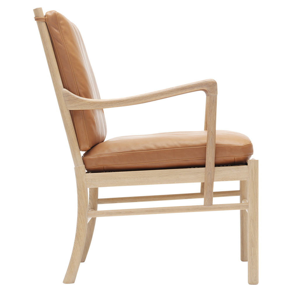 OW149 Lounge Colonial Chair - Leather Sif 95, Oak White Oil