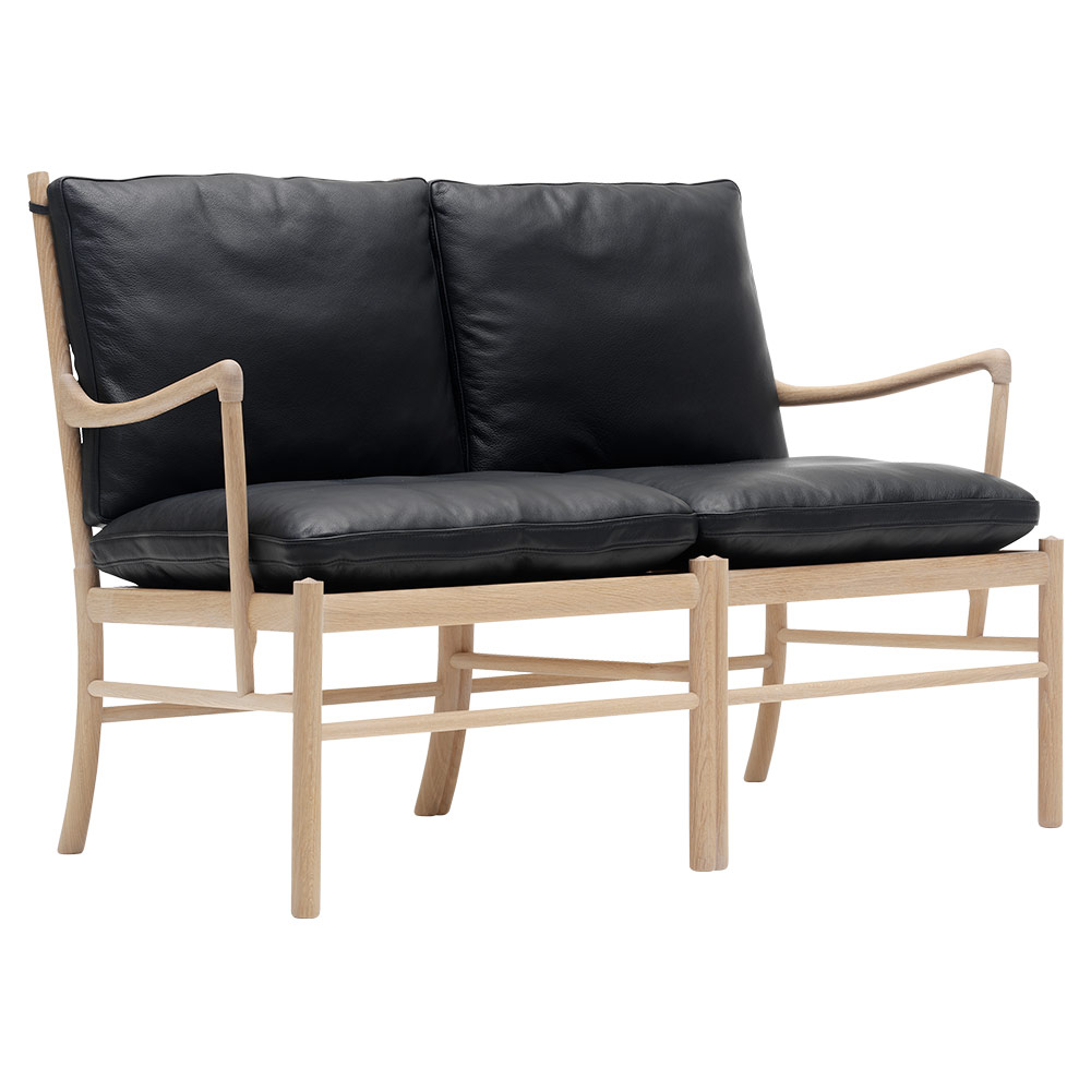 OW449-2 Colonial Sofa - Leather Sif 98, Oak White Oil | Rouse Home