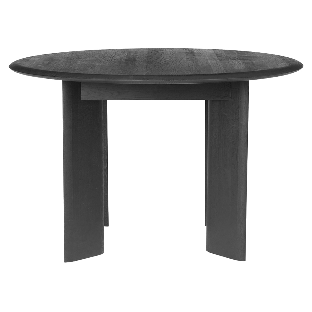Bevel Round Table - Black Oiled Oak