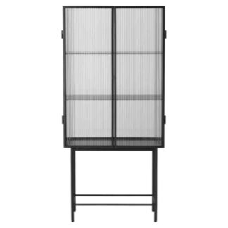 Haze Vitrine - Reeded Glass, Black