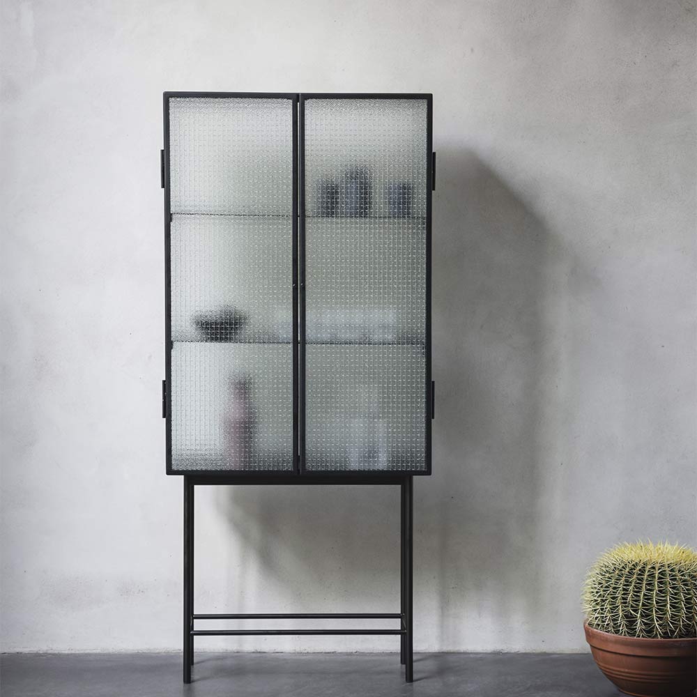 Haze Vitrine - Wired Glass, Black | Rouse Home