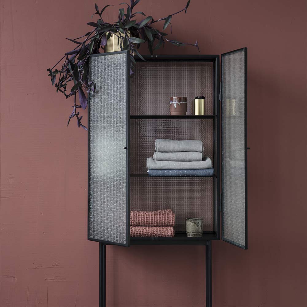 Haze Vitrine - Wired Glass, Black | Rouse Home
