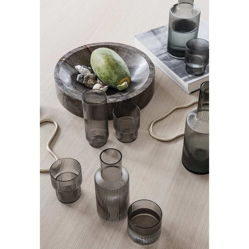 Ripple Glass - Smoked, Set Of 4