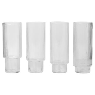 Ripple Long Drink Glasses - Clear