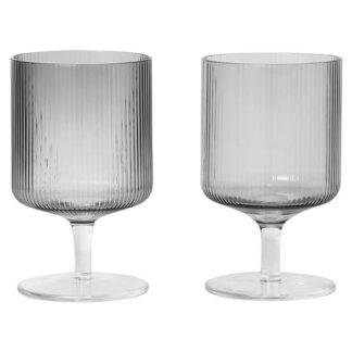 Ripple Wine Glasses - Set Of 2, Smoked