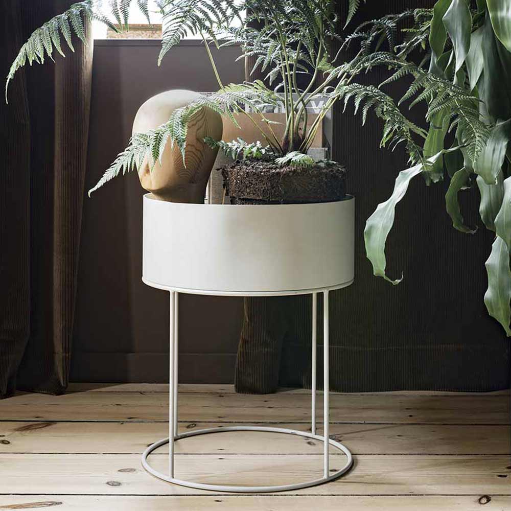 Round Plant Box - Light Gray
