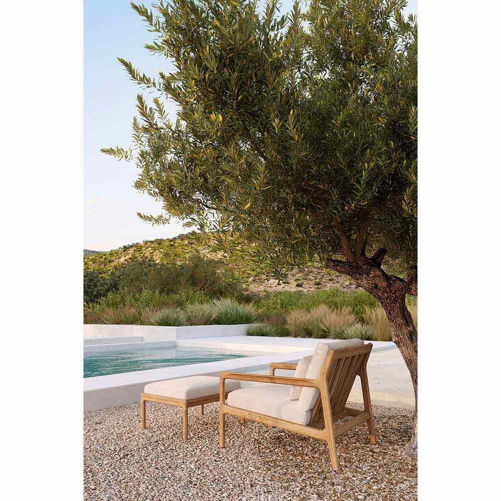 Jack Outdoor Lounge Chair - Teak, Off White
