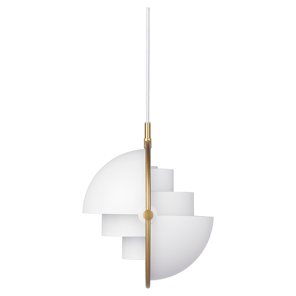 Multi-Lite Small Pendant - White, Brass