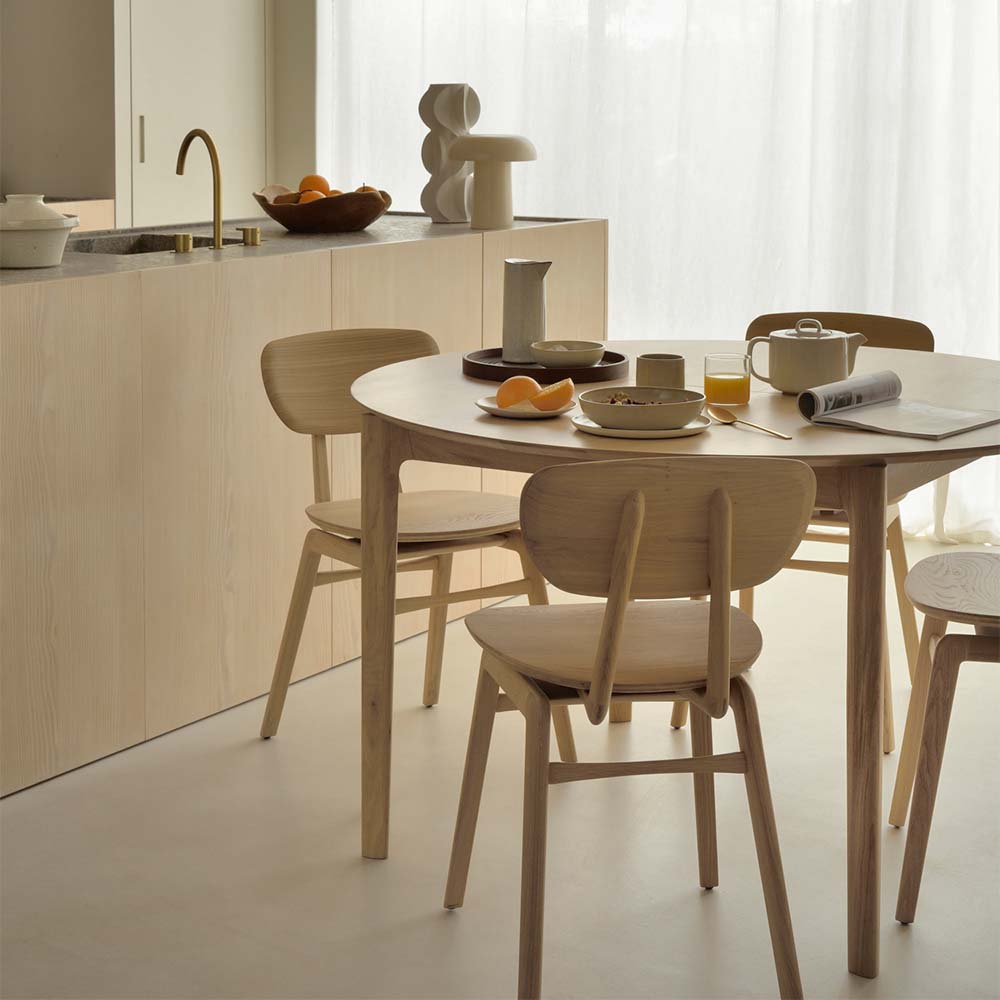 Bok Round Extendable Dining Table - Oak